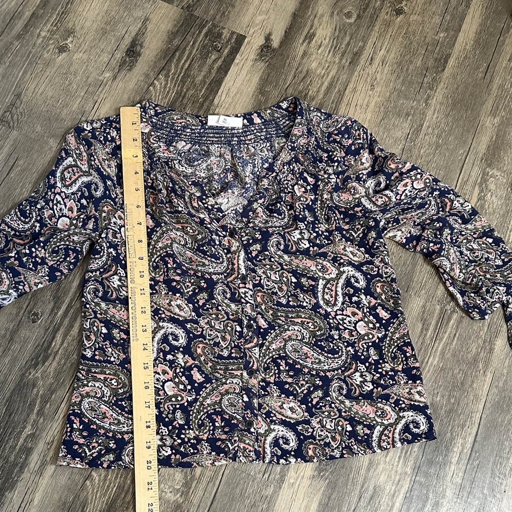 Westport‎ Navy and Pink Paisley Blouse - Picture 11 of 13